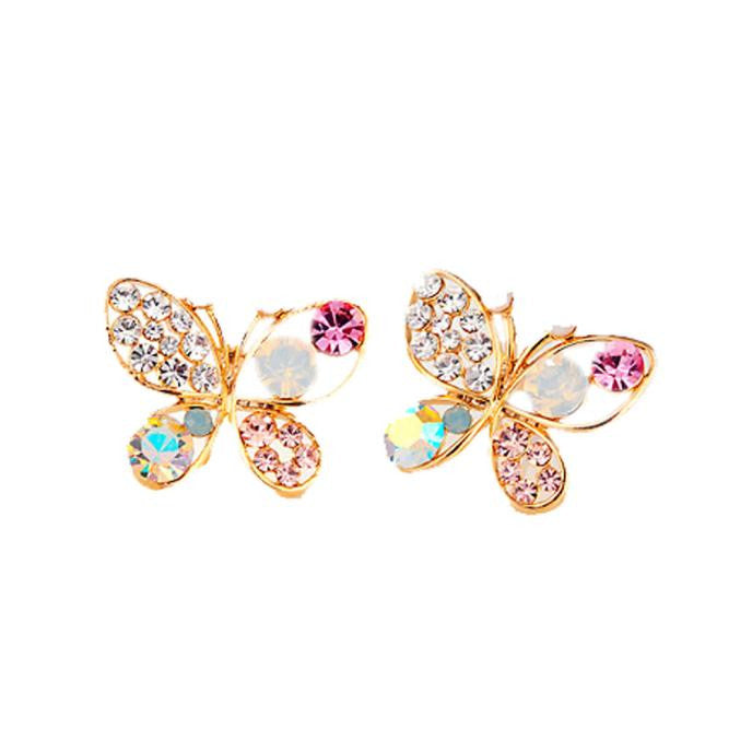 Crystal & Pearl Butterfly earrings