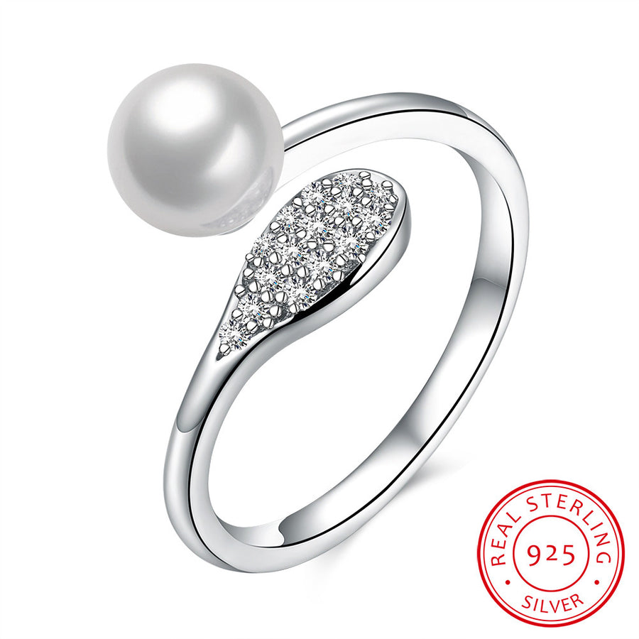 925 Sterling Silver Ring with Pearl