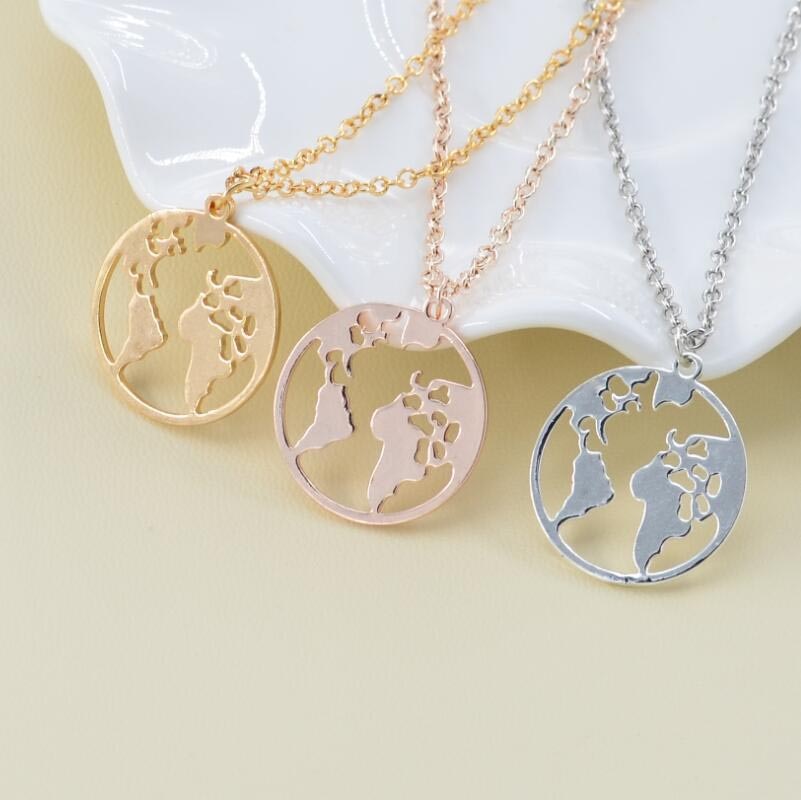 World Map Necklace