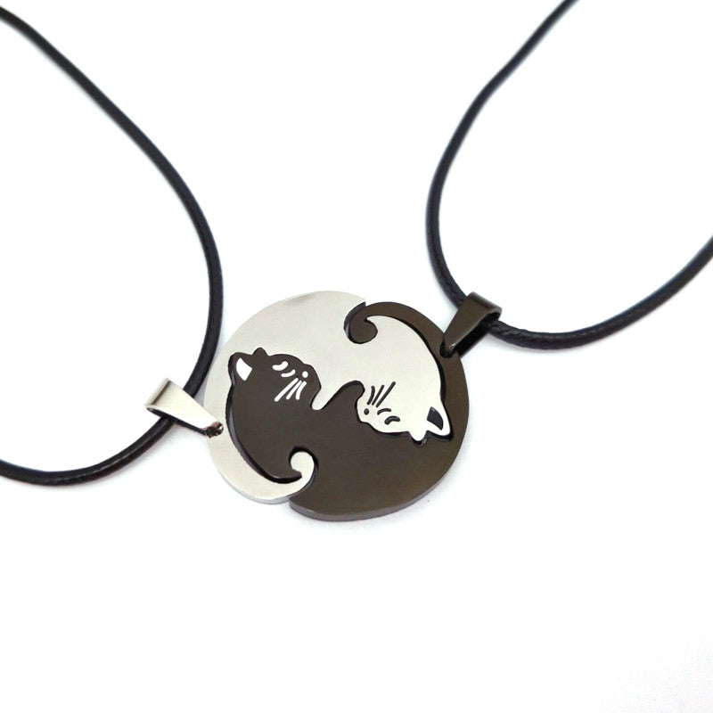 Couples Cat Pendant Necklaces