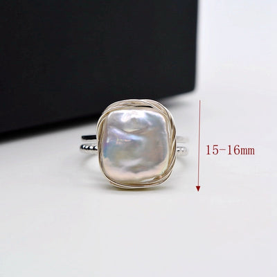 Handmade Baroque pearl  925 sterling silver ring