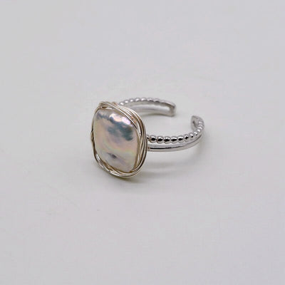 Handmade Baroque pearl  925 sterling silver ring