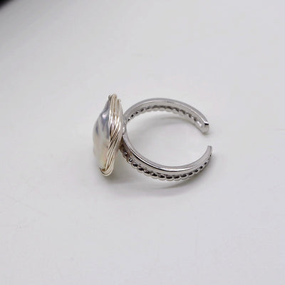 Handmade Baroque pearl  925 sterling silver ring