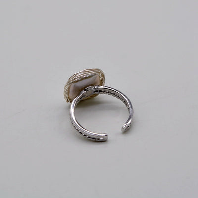 Handmade Baroque pearl  925 sterling silver ring