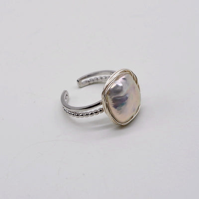 Handmade Baroque pearl  925 sterling silver ring