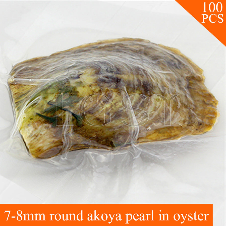 100pcs vacuum-packed Akoya saltwater pearl in oyster