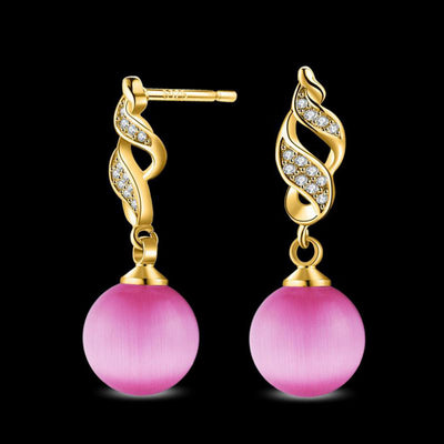 SUSENSTONE Fashion Pearl Crystal Rhinestone Jewelry Women Ear Earrings Pearl