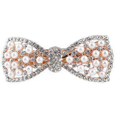 Crystal & Pearl Bow Hair Clip