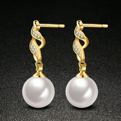 Pearl Rhinestone Ear Stud
