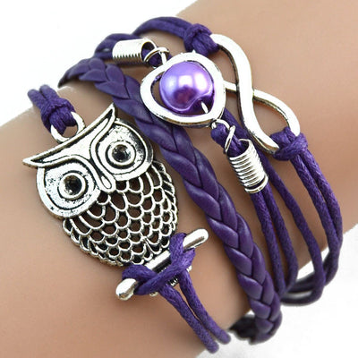 Infinity Owl Pearl Friendship Multilayer Charm  Bracelets