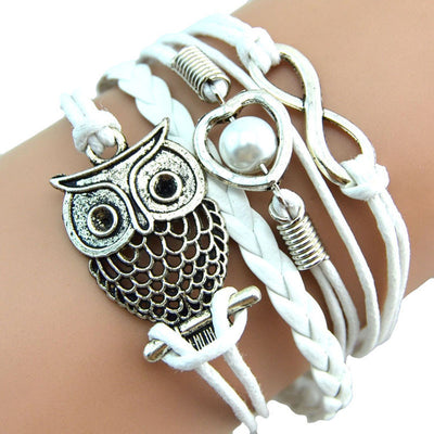 Infinity Owl Pearl Friendship Multilayer Charm  Bracelets