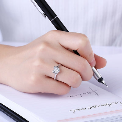 925 Sterling Silver  romantic heart-shaped ring