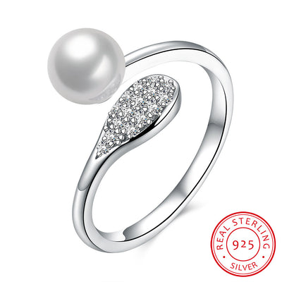925 Sterling Silver Ring with Pearl