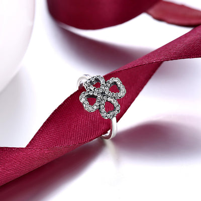 925 Sterling Silver Four Clover Ring