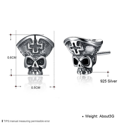 S925 Sterling Silver Earrings Fashion Retro Personality Stud Earrings Earrings