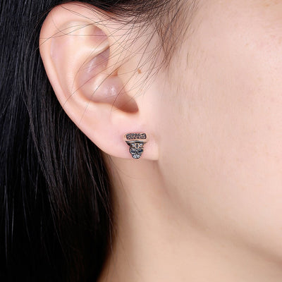 S925 Sterling Silver Earrings Fashion Retro Personality Stud Earrings Earrings