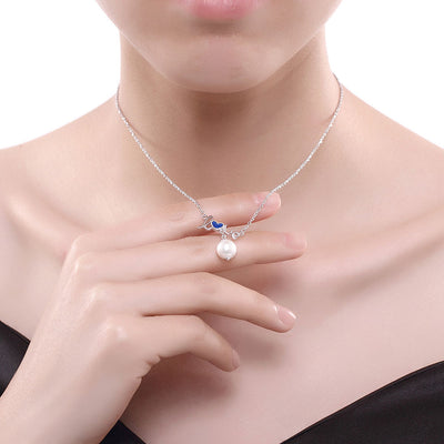 S925 Sterling Silver Necklace Love Pearl Necklace