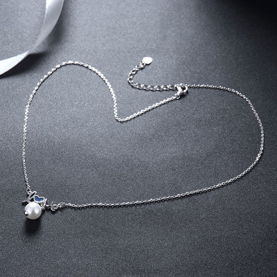 S925 Sterling Silver Necklace Love Pearl Necklace