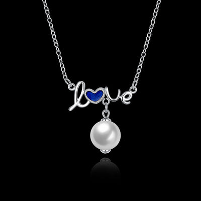 S925 Sterling Silver Necklace Love Pearl Necklace