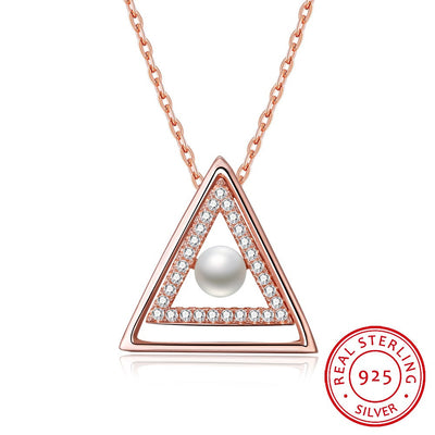Triangle Pearl Necklace