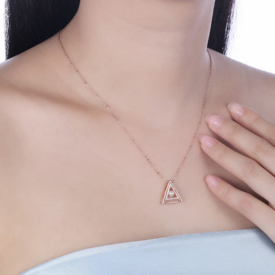 S925 Silver Triangle Pearl Necklace