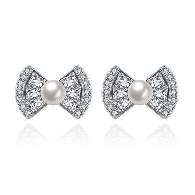 Sterling Silver Bow Ear Studs
