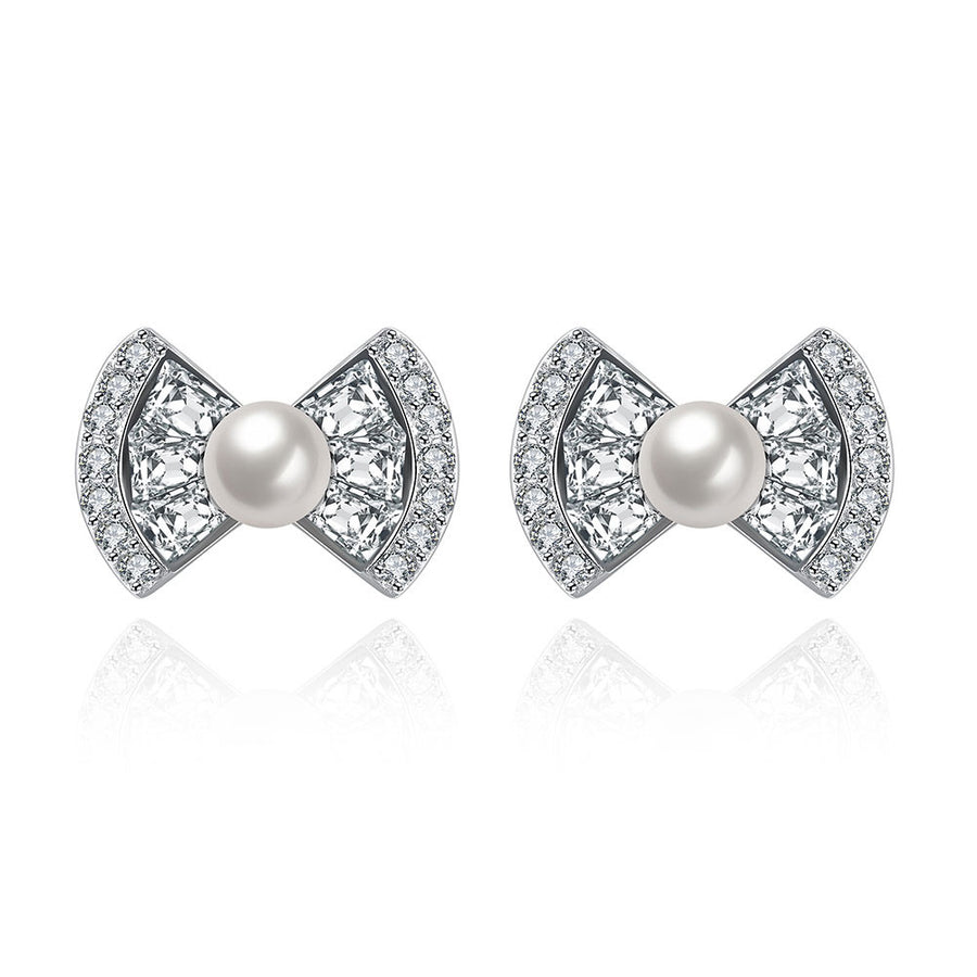 Sterling Silver Bow Ear Studs
