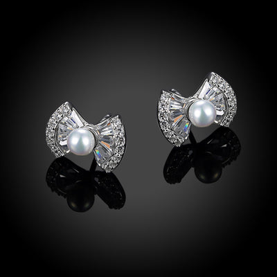 Sterling Silver Bow Ear Studs