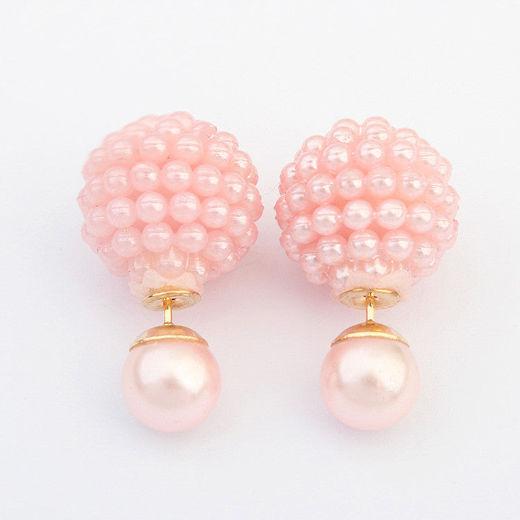 Double Side Imitation Pearl Stud Earring
