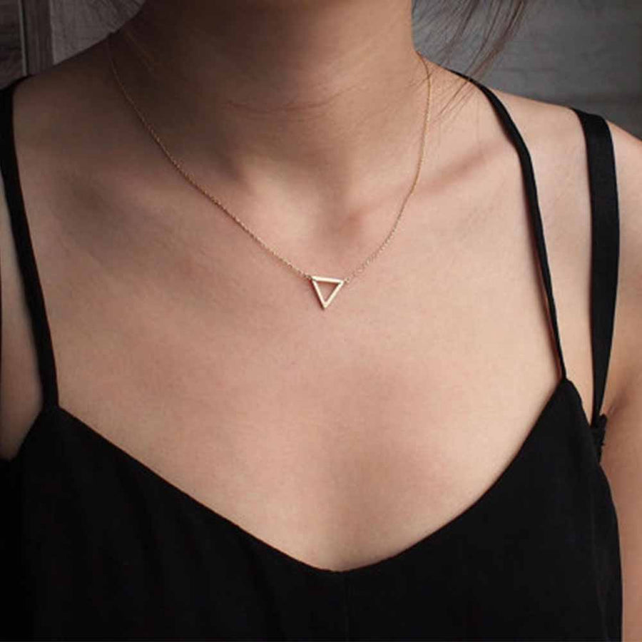 Tiny triangle Pendant Necklace