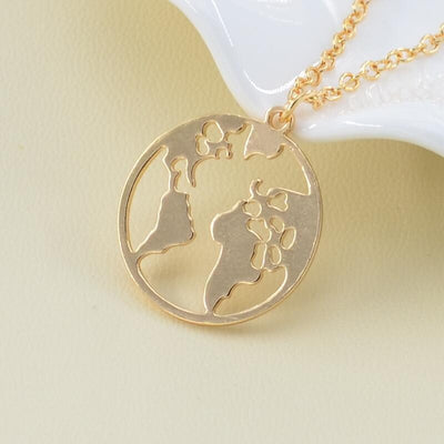 World Map Necklace