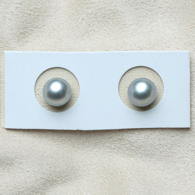 Half Drilled natural Freshwater button-shaped loose pearl