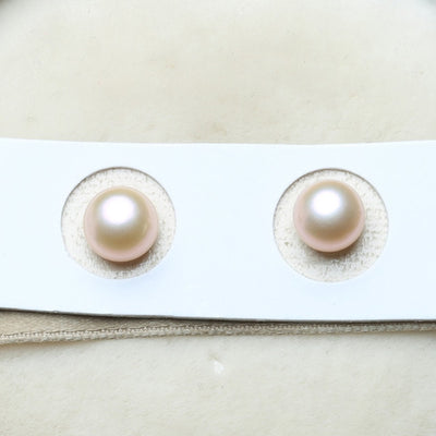 Half Drilled natural Freshwater button-shaped loose pearl