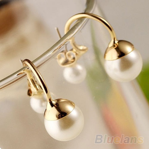 Double pearl earrings