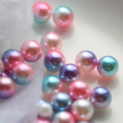 Mix Rainbow Color Round Imitation loose Pearls