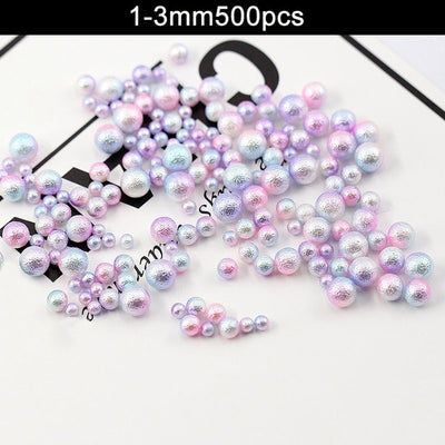 Mix Rainbow Color Round Imitation loose Pearls