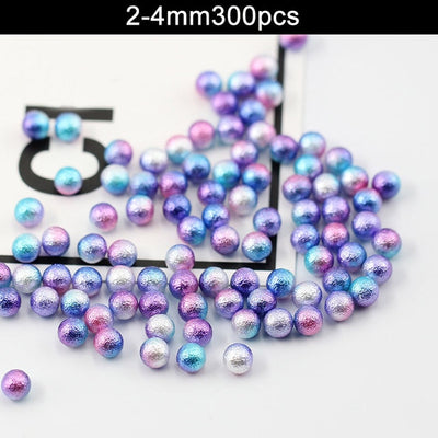 Mix Rainbow Color Round Imitation loose Pearls