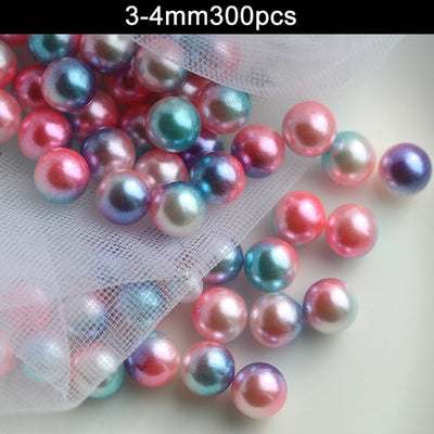 Mix Rainbow Color Round Imitation loose Pearls