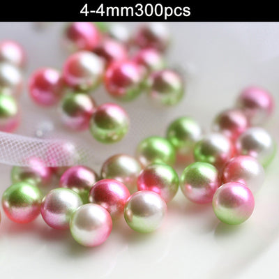 Mix Rainbow Color Round Imitation loose Pearls
