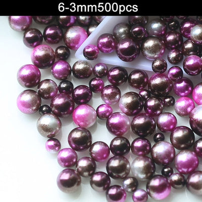 Mix Rainbow Color Round Imitation loose Pearls