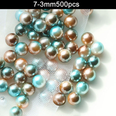 Mix Rainbow Color Round Imitation loose Pearls
