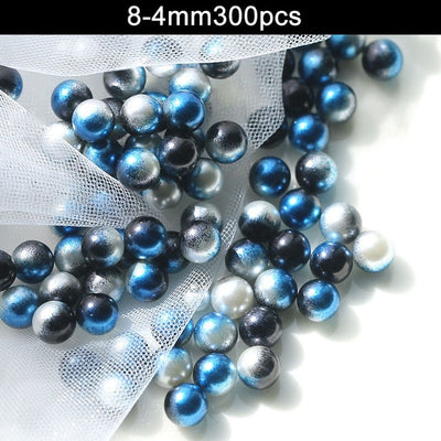 Mix Rainbow Color Round Imitation loose Pearls
