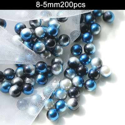 Mix Rainbow Color Round Imitation loose Pearls
